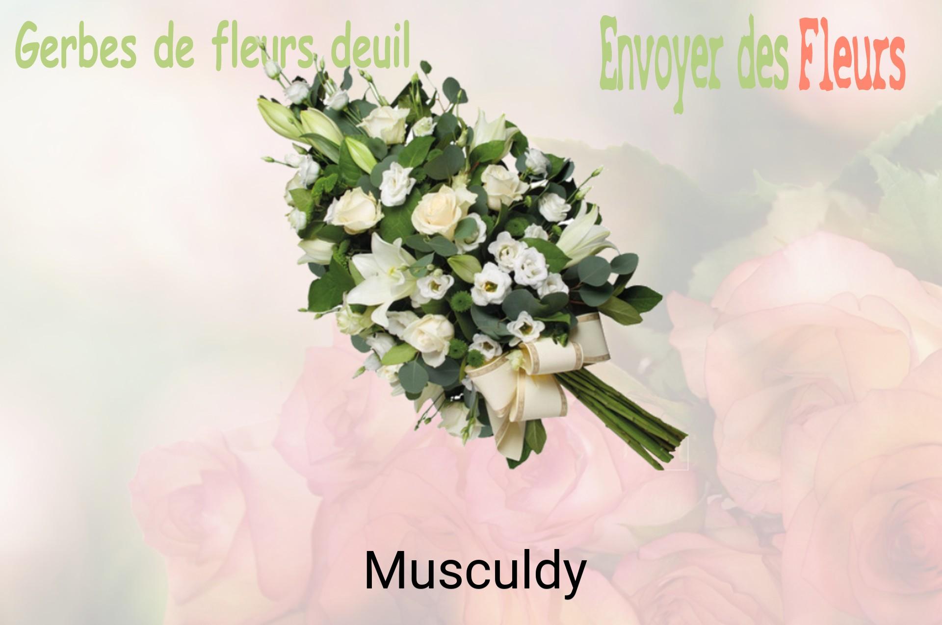 Gerbe de fleurs de deuil livrée à Musculdy